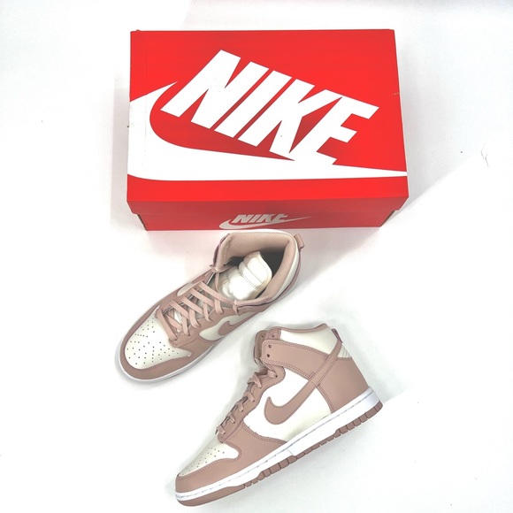 Nike Dunk High ‘Phantom Pink Oxford/White ‘ Woman’s Size 9 - Picture 4 of 8